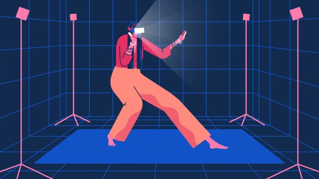 mixkit-person-wearing-a-vr-mask-in-a-virtual-reality-room